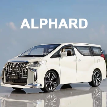 1/32 Scară Alphard MPV Model de Masina Jucărie Aliaj Model de turnat sub presiune Simulare Vehicul cu Sunet de Lumină de Colectare Mașină de Jucărie pentru copii Cadouri