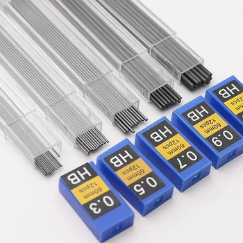 1/6/12Pcs HB Înlocuire Refill Duce Refill Pentru Creion Mecanic Scris, de Desen, Creioane Automate 0.3 0.5 0.7 0.9 1.3 2.0 mm