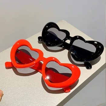 1 buc Y2K Inima-ochelari de Soare în formă de Bomboane de Culoare Femei de Lux Ochelari de Soare Moda Unic Picioarele Larg Punk Trend Ochelari de Soare UV400