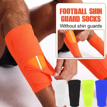 1 Pereche de Fotbal Shin Garda Șosete Picior Protector Elastic, cu Buzunar de Protecție Formare Șosete Sport Confortabil Capac Pentr