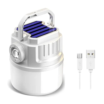 1 Set Camping Lanternă Reîncărcabilă Camping Lumini Cu 4 Moduri de Lumina,IPX6 rezistent la apa, USB C
