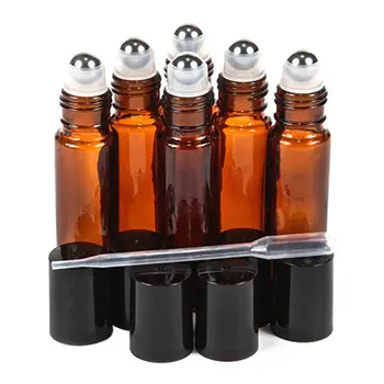 10 ml din Sticlă brună cu Role Sticle Deodorant Roll On de Călătorie Reîncărcabile DIY Deodorant Containere cu Bile din Oțel Inoxidabil