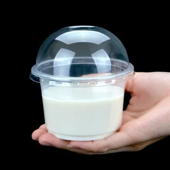 100buc Clar pahar de Plastic de Unică folosință Budinca Cu Capac Castron Sosul de DIY Desert Iaurt Cupe Mici Pentru Acasă Eveniment de Partid Pachet