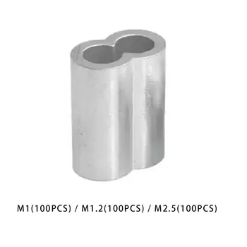 100buc Frânghie de Sârmă de Oțel Aluminiu Manșon Cablu Crimps Sortiment Clip Grele de Oțel Sârmă de Aluminiu Sertizare Buclă Maneca