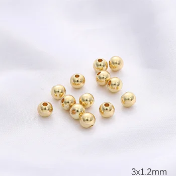 100BUC/lot 3mm14K Placat cu Aur cu Balonul rotund Margele Pentru Bijuterii DIY Face Dop de en-Gros