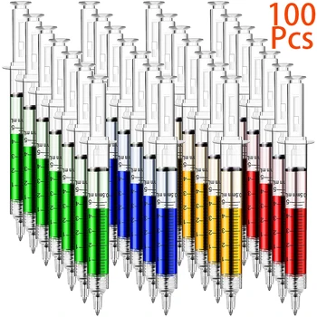 100buc Seringă Pixuri Retractabile Distractiv Noutate Pen pentru Asistente Medicale Pixuri pentru Petrecerea de Halloween Favoare