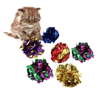 10buc Mototoli Folie de Jucării Pisica Bile Colorate Inel de Hârtie Mare Pisoi Pisică Jucărie Gilter 5.5 CM Interactive Mingea Jucarii