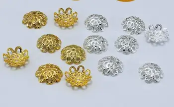 10mm50/buc Margele de Flori Mix Caps Distantier Tibetan Argint Placat cu Aliaj de Zinc End Model Șirag de mărgele fg4s