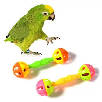 12pcs Papagal Zuruitoare Jucărie Creativă Musca Resistan Dublu-cap Bell Ball Jucărie de Formare Jucărie de Culoare Aleatorii