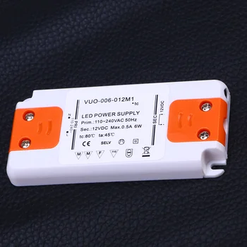12V 6W LED Driver Convertor Ultra-slim 05A Driver pentru LED Bec Lumina (Alb)