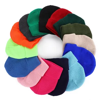 15 Culori Solide De Lână Tricotate Pălării Beanie Bărbați Femei Toamna Iarna Skullcap Elastic Chelioși Mai Cald Casual Căciuli Capac