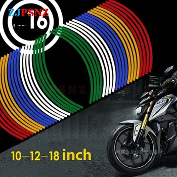 16Pcs Reflectorizante Motocicleta Roata Autocolant 10-12 18inch DIY Decalcomanii de Bandă pentru jante Autocolant Și Decalcomanii Auto-styling Pentru Motocicleta Scuter
