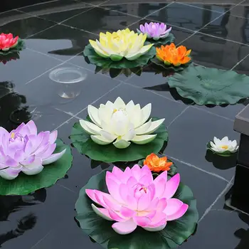 18CM Artificiale Plutitoare Forma de Lotus de Apă de Suprafață Decorartion pentru Piscină, Iaz Artificial de Lotus, Crin de Apă Plutitoare de Flori