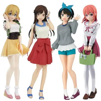 18CM Figura Anime Prietena Pentru Închiriere Sarashina Ruka Uzura Casual pantaloni Scurți Albastru Arc Drăguț Kawaii puneți în Picioare Japoneză Păpuși Hobby