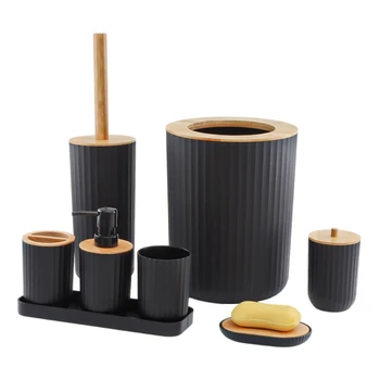 1Set de Bambus Și a Produselor din Lemn de Spălat Set Baie Consumabile Set de Utilitate Baie Kit