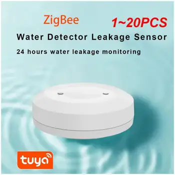 1~20BUC TUYA ZigBee Apă Cufundarea Senzorul de Apa din Inundații Detector de Scurgeri de Securitate de Alarmă Înmuiere Senzor Inteligent Viață Plină de Apă Hidraulic