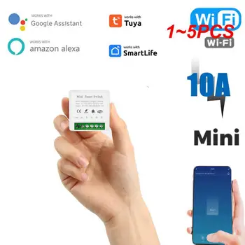 1~5PCS Tuya 16A Mini Wifi Smart Switch Lumina Suporta 2 Modul de Control al Momentului de Automatizare Modulul de APLICAȚIE Pentru Alexa Acasă