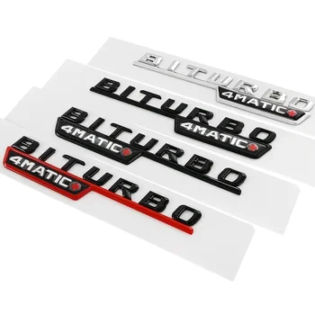 2 buc Biturbo 4matic Logo Litere Masina Fender Emblema, Insigna Autocolant Pentru Mercedes Benz C43 E43 GLE43 GLC43 AMG W205 W213 Accesorii