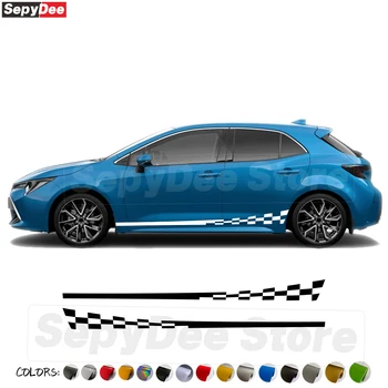 2 buc Carouri Grafic Portiera Laterală Fusta Autocolante pentru Toyota Corolla Auto Corpul Decor Mult Dungă Decalcomanii de Vinil Accesorii Auto