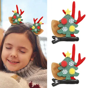 2 buc de Crăciun Cerb Drăguț Ureche Ace de Păr Copac Xmas Decor de Păr Coarne de Cerb Agrafe de Păr pentru Copii Accesorii de Par Copii Agrafele