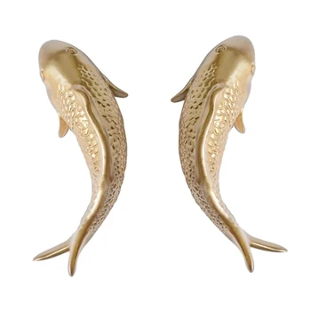 2 buc Rășină Crap Pește de Aur Agățat de Perete Ornament Personalitate Pește Figurina pentru Acasă Restaurant Fundal Decor de Perete