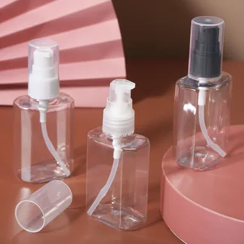 2 buc/set 80ml Gol Spray Sticla PET de unică folosință Clar Pompa Tub Pătrat de Călătorie Portabil Lichide Container Cosmetice Parfumuri/Șampon