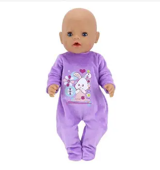 2018 Violet Set Papusa Haine se Potrivesc Pentru 43cm copil haine Papusa reborn Papusa Accesorii