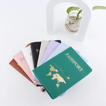 2022 Noua Moda Simplu Deținător de Pașaport Harta Lumii Subțire Subțire de Călătorie Personalizate Portofel Cadou din Piele PU Caz Carte Acoperă Unisex
