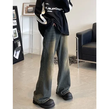 2023 Bărbați Vrac Direct Retro Streetwear Blugi de Moda la Modă Primăvara Și Toamna Pantaloni Populare de Culoare Albastru Pantaloni Casual M-2XL