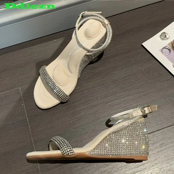 2023 Femei Pompe Elegante De Sex Feminin Pantofi Pene Tocuri Inalte Casual Afara De Moda Pietre De Vară Doamnelor Sandale Tobogane De Încălțăminte