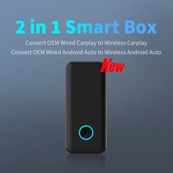 2023 Noi 2 In 1 Smart AI Cutie Cablu La Wireless Apple CarPlay Adaptor Auto Android Dongle Plug and Play pentru Iphone, SamSung, XiaoMi