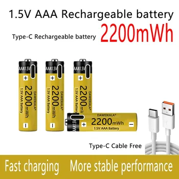 2023 Nou 1.5 V USB de încărcare rapidă AAA 2200mWh Baterie Reîncărcabilă Zinc, Nichel de Mare Capacitate pentru Jucarie Ceas Microfon Smart Lock