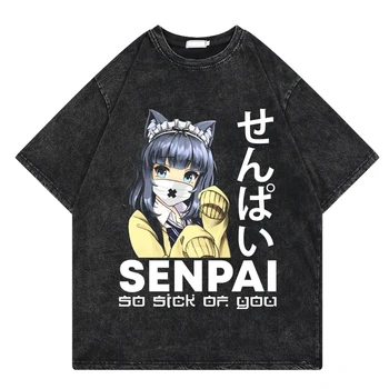 2023 Noua Moda Anime Canalie Nu Visează de Fata Bunny Senpai Spălat tricou Barbati Vara Tricou Unisex Grafic Topuri Tee de sex Masculin