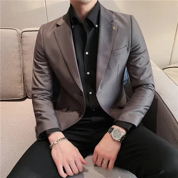 2023 Noua Moda pentru Bărbați Confortabil Versiunea coreeană De Afaceri Casual Domn Italian-Rochie de Mireasa stil Profesionist Blazer