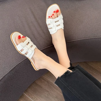 2023 Vara Noi Femeile Papuci de casă Plat, Fund Non-alunecare în aer liber Open Toe Sandale Feminine Sexy de Design de Moda Femeie Pantofi