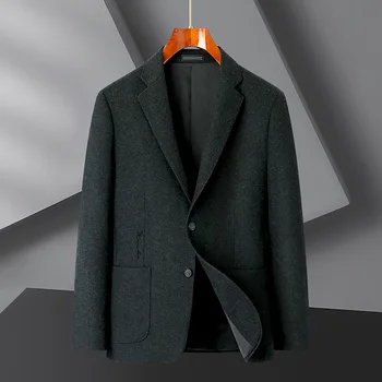 2023Autumn și de iarnă pentru bărbați grăsime plus plus size costum de afaceri de moda casual formale singur vest palton barbati casual lână pură costum