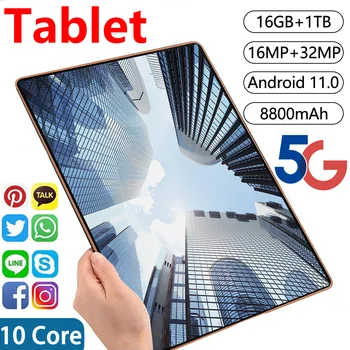 2024 Noi 10.36 inch Rețea Android 11.0 Tablet 16GB RAM 1TB ROM 16MP 32MP 10 Core 8800mAh comprimat 4 5G Wifi Tableta