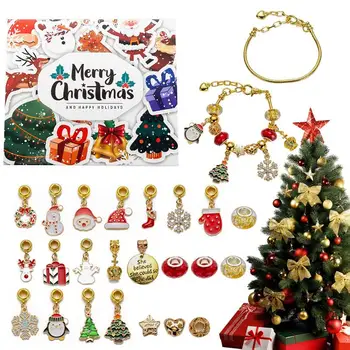 24 de Zile de Crăciun DIY Brățară DIY Bratara set Cu Diverse Accesorii de Crăciun DIY Bijuterii Cadou Pentru Prietenele