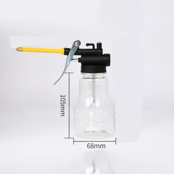 250 ml din Plastic Transparent Ulei de Lubrifiere Ulei de Lubrifiere Ulei de Mașină Oală de Realimentare Oală Injector Instrument Pistol de gresat Cu 80mm Gura