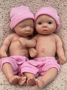 28cm Drăgălaș Solid Silicon Bebe Renăscut Fata Corp Plin de Silicon Baby Girl Vopsea și Unpaint Realiste Real Corpo De Silicon Papusa