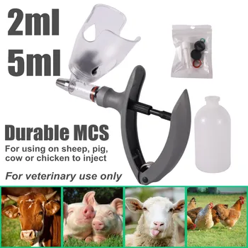 2ml/5ml Automată Veterinară Continuă Seringă Animale de Injecție Reglabil Vaccin Injecție pentru Utilizarea Bovine porcine Ovine Pui
