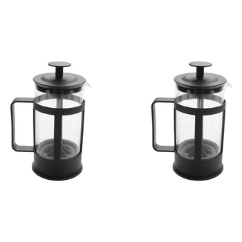 2X Presa franceza de Cafea și ceainic 12Oz, Îngroșat Sticlă Borosilicată Presă de Cafea Rugina-Gratuit Și mașină de spălat Vase în condiții de Siguranță