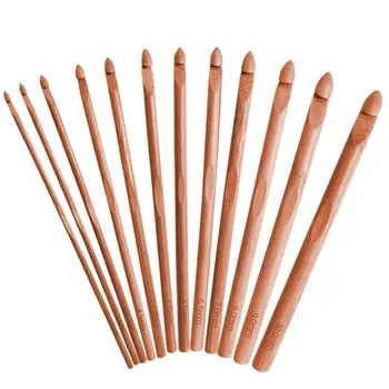 3-12mm Bambus Set Croșetat Naturale Handmade Tricotat Instrument Pentru Ornament obiecte de Artizanat DIY Accesoriu Tricotat Fire Țese Instrument
