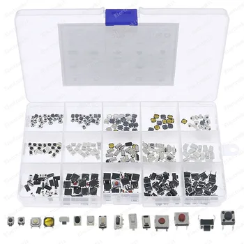 300Pcs 15-Tipuri Tactil Buton Comutator de Control de la Distanță Masina Taste Touch Microîntrerupător Sortiment DIY Kit