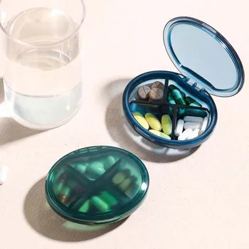 4 Grile Pastile Organizator Cazul Mini-Pilula Caseta De Pilula Container De Depozitare Săptămânal Medicina Cutie Mini-Pilula Caz Mini Dimensiune