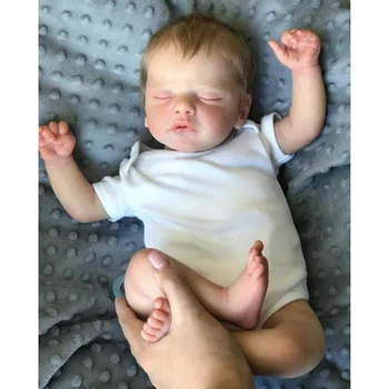 45cm Terminat Papusa Reborn Sam Dormit Copil Nou-născut Pictura 3D Multi-Strat Realiste Păpușă de Mână de Rădăcini de Păr Bebe Renăscut