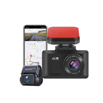 4K pe Deplin de la Mașină Ascunse Dash Cam Dual Lentilă aparat de Fotografiat Built-in wi-fi Și Gps Dashcam Înregistrare în Buclă T8