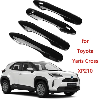 4x pentru Toyota Yaris Cross Hybrid 2022 2023 XP210 Autocolante 2020 2021 Negru Lucios Masina Mânerul Ușii Capacului Ornamental Styling Accesorii