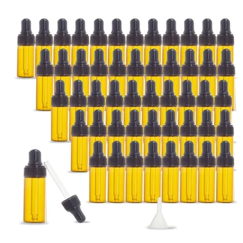 50pcs Mini 3ML Dropper Sticle de Sticlă Goale de Ulei Esential pentru Aromaterapie Sticle de Rose Gold Capac Pipete Sticle
