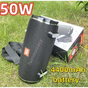 50W de Mare putere în aer liber Casetofon Portabil, rezistent la apa Bas Difuzor Bluetooth 4400mAh Aluat Wireless RGB Lampa cu USB/FM/TF card